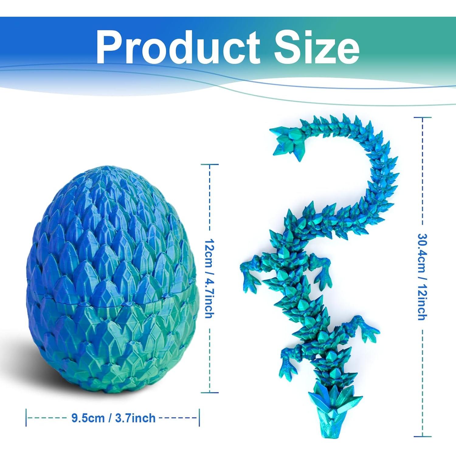 Huevo de Dragón 3D Flavery 30.48 cm Mezcla Verde Azul
