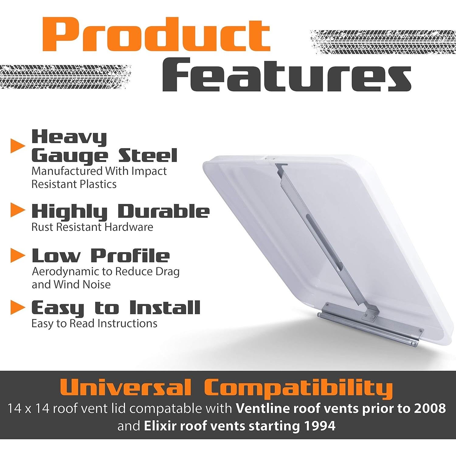 Tapa de Ventilación de Techo Camp'N 14x14 Blanco para RV