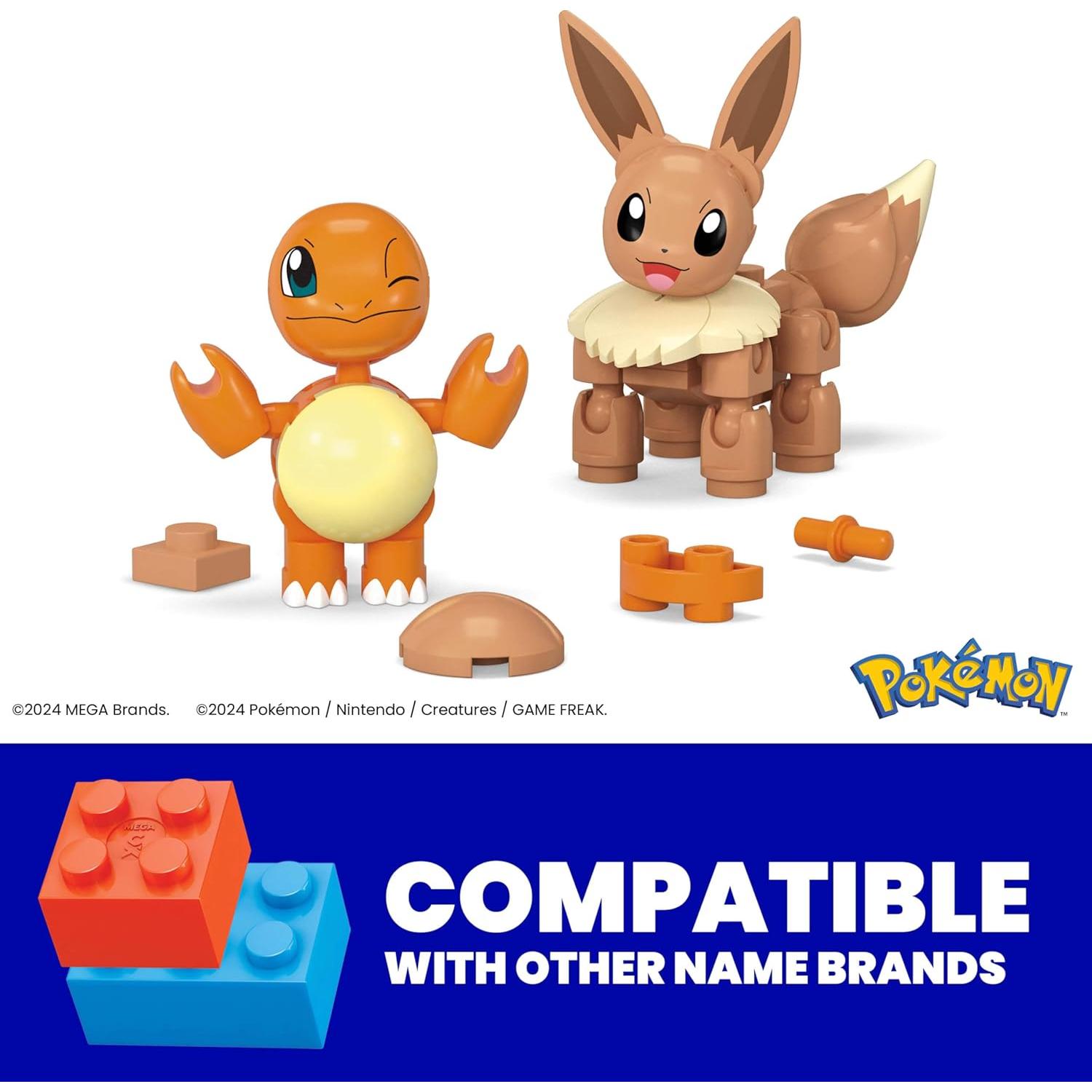 MEGA Juguete de Construcción Pokémon Charmander y Eevee