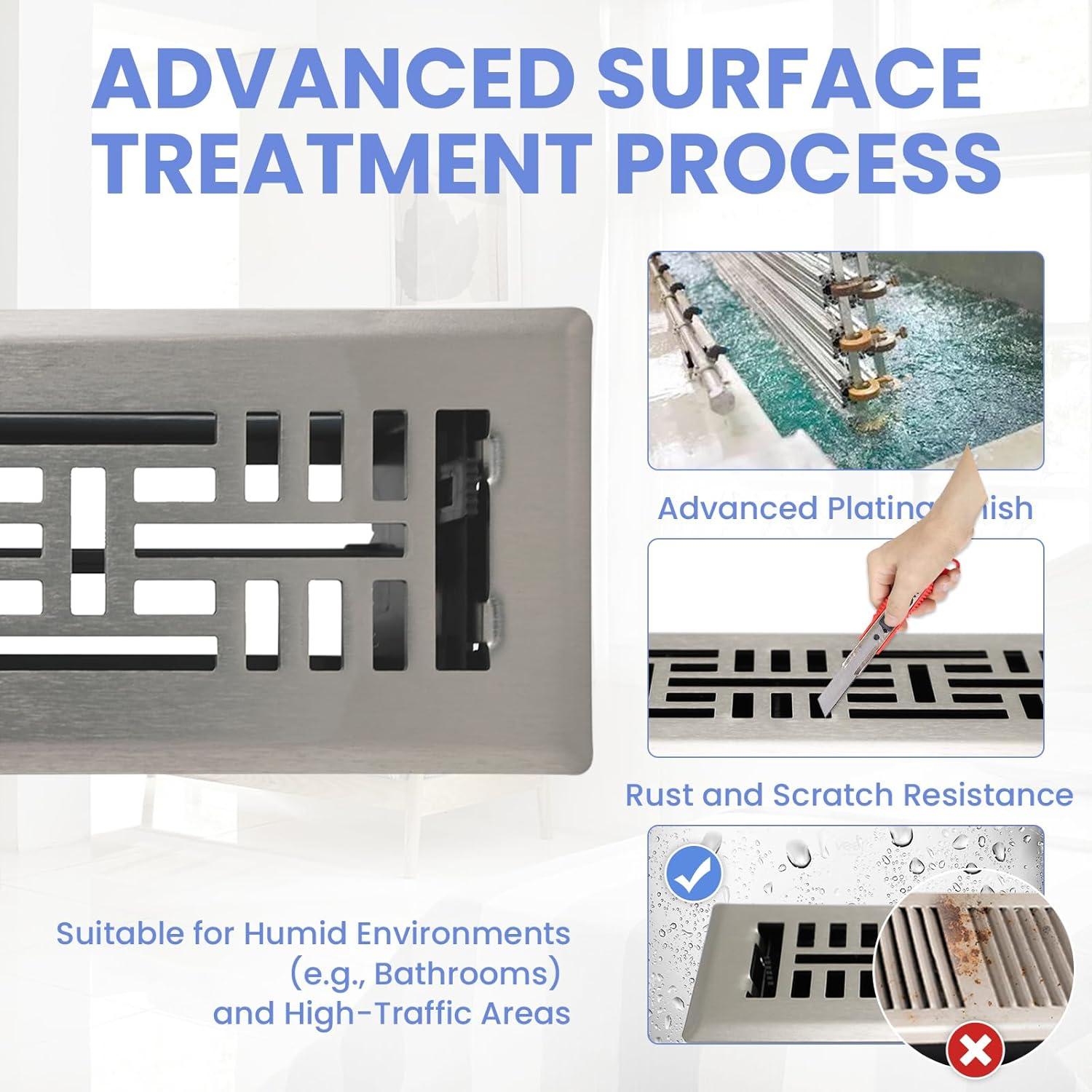 Registro de Piso 2x10" Howeall Niquel Satinado 2PCS Diseño Seattle