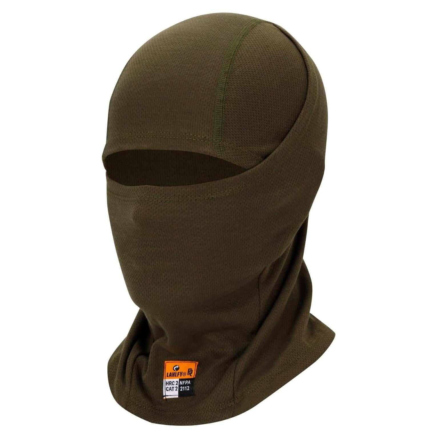 Mascarilla Balaclava LANLFY FR Resistente al Fuego Verde Ejército