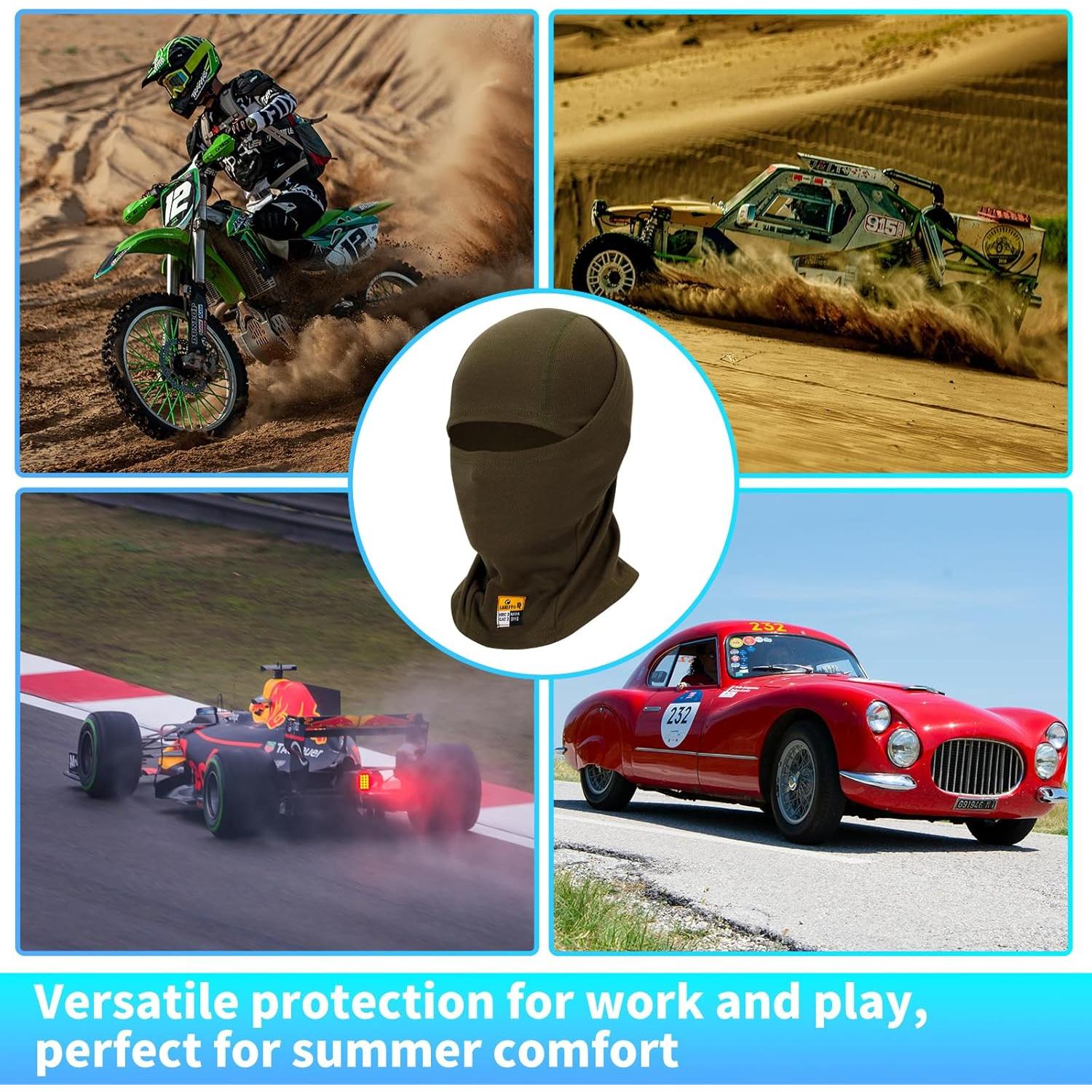 Mascarilla Balaclava LANLFY FR Resistente al Fuego Verde Ejército