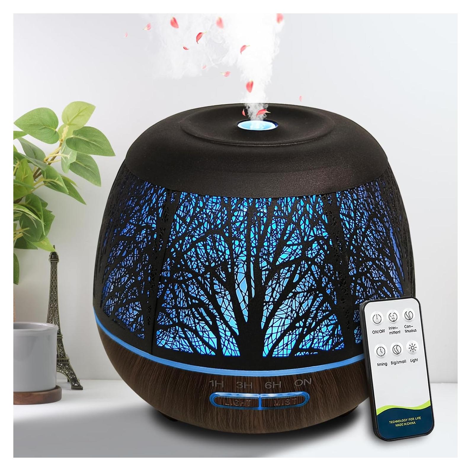 Difusor de Aceites Esenciales Roonbo 400ml con Control Remoto