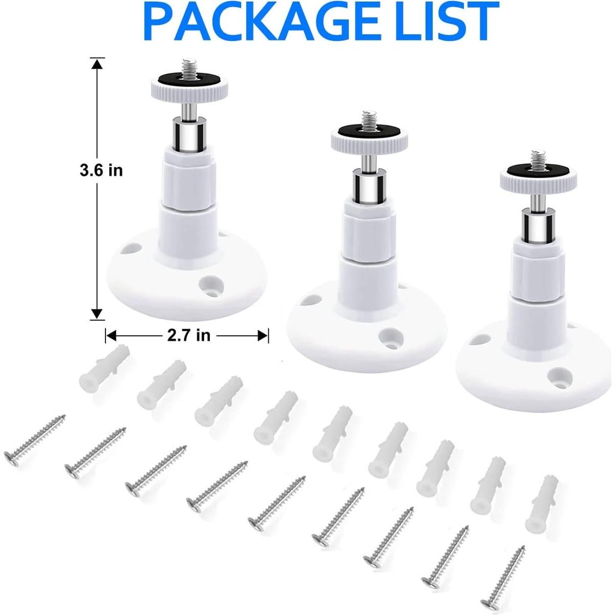 Soporte de Pared Ajustable para Wyze Cam Pan V3 y V4 - Paquete de 3