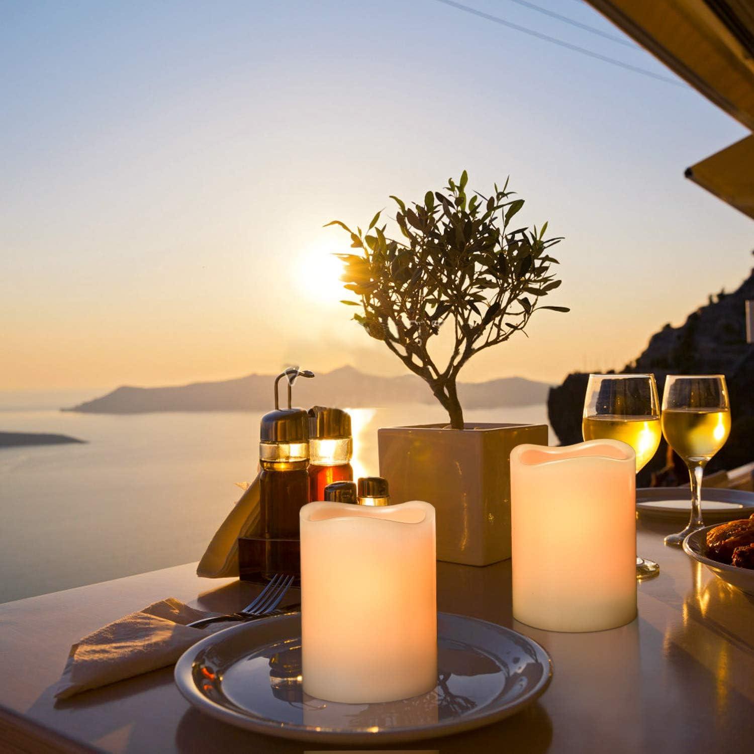 Juego de 6 Velas LED Marfil AKU TONPA con Control Remoto