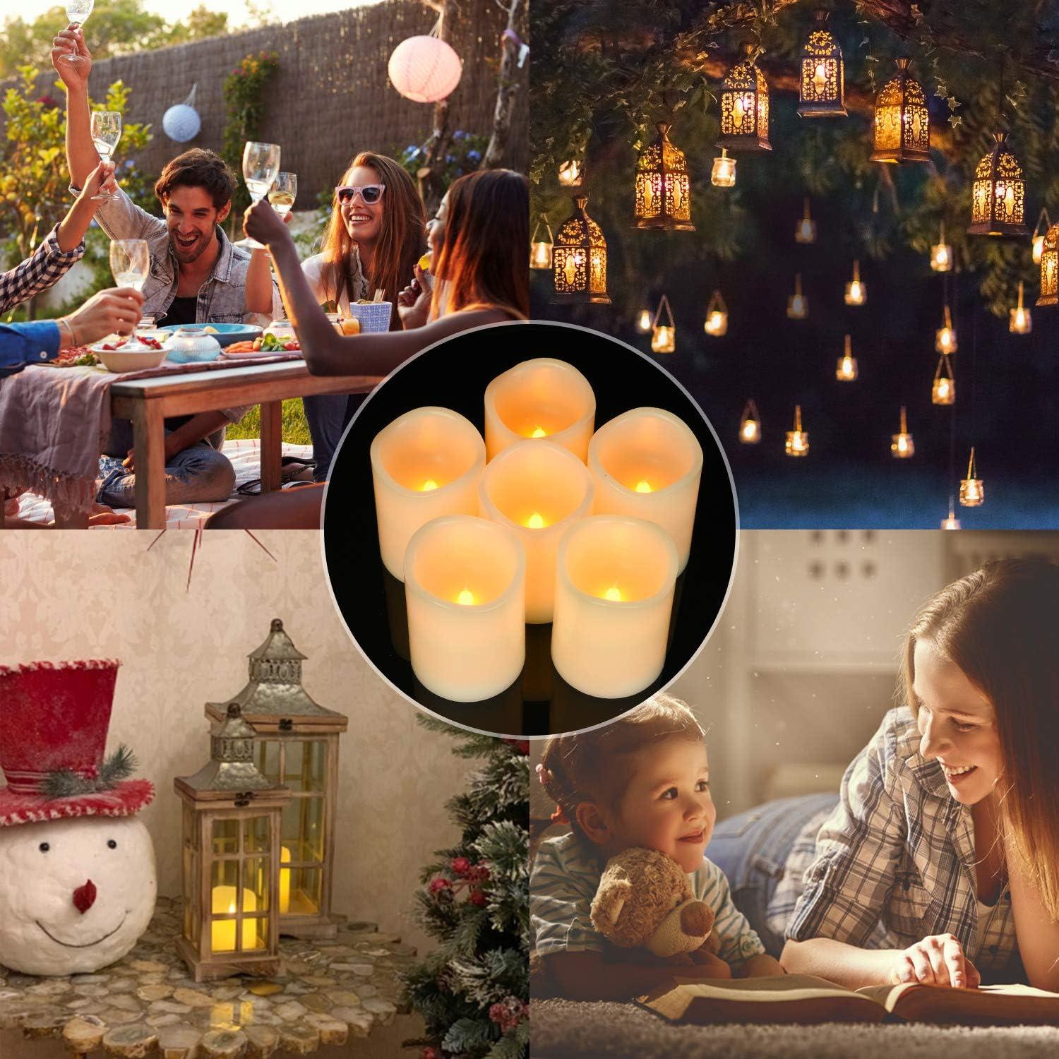 Juego de 6 Velas LED Marfil AKU TONPA con Control Remoto