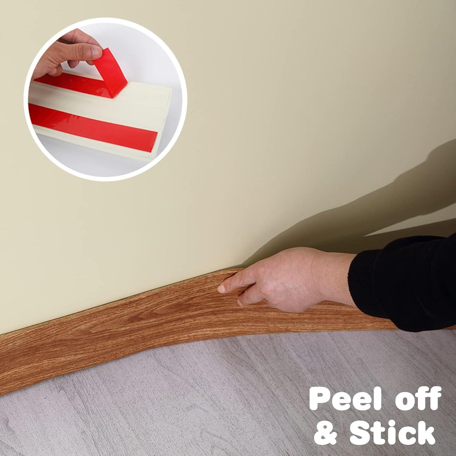 Moldura de Piso Flexible Gaahing 2.99m Autoadhesiva Color Madera