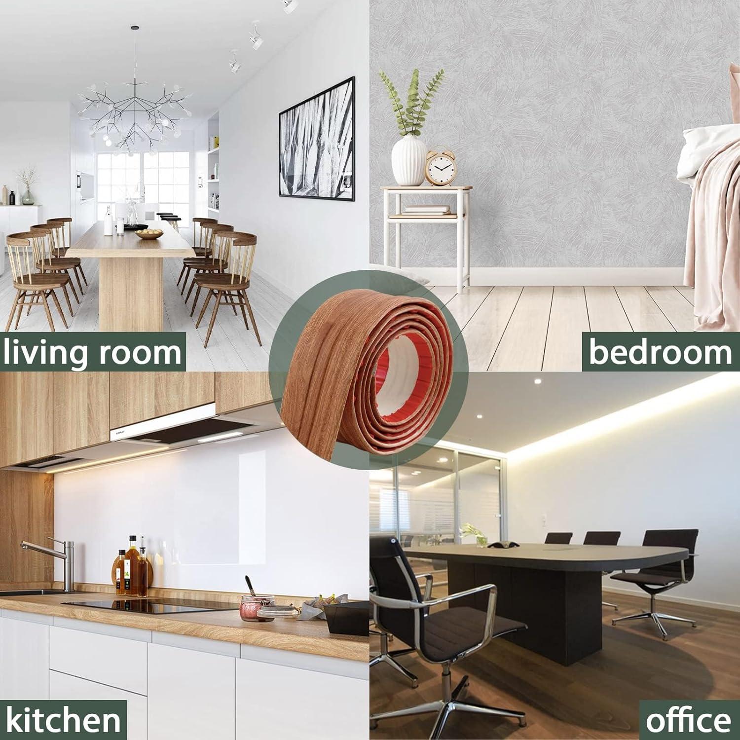 Moldura de Piso Flexible Gaahing 2.99m Autoadhesiva Color Madera