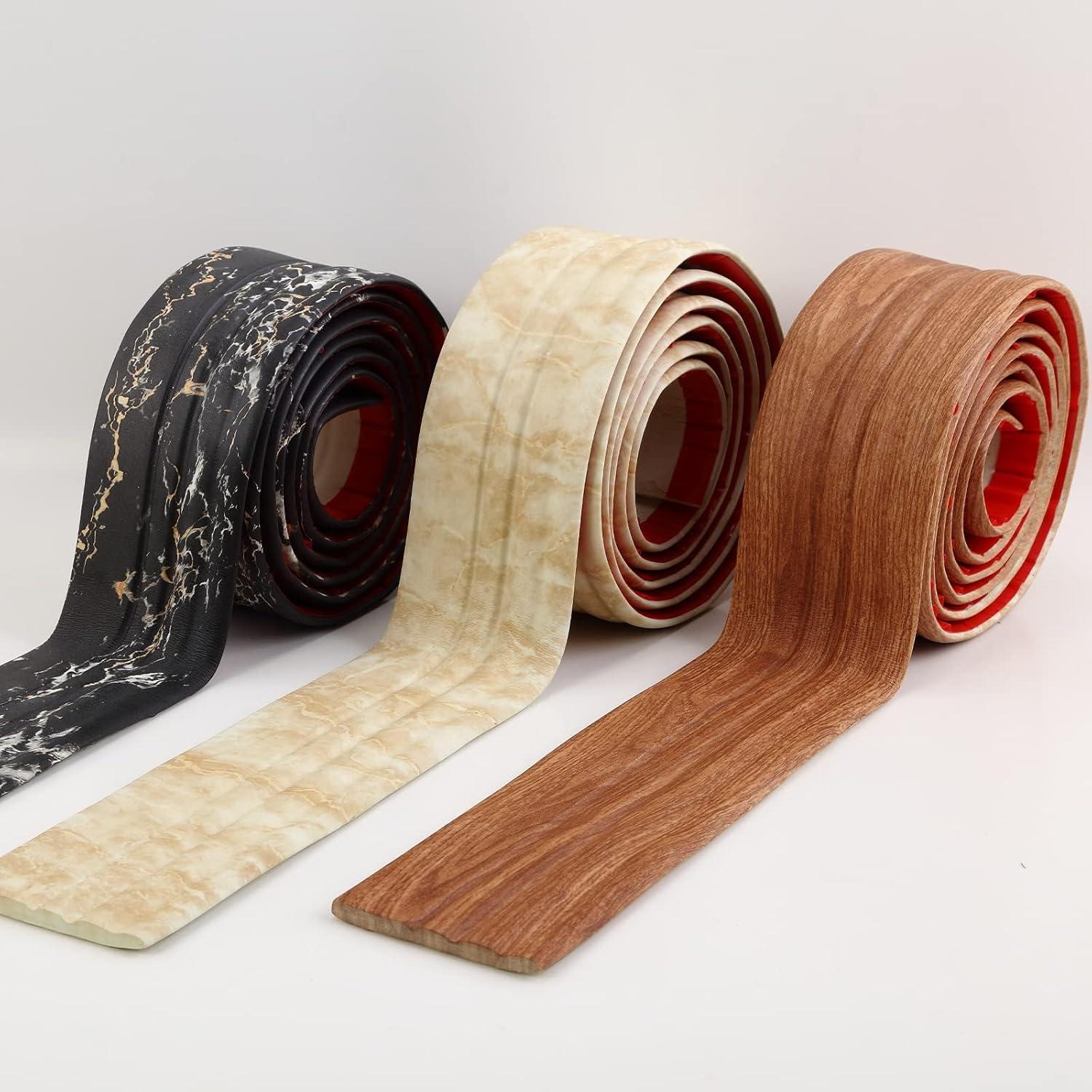 Moldura de Piso Flexible Gaahing 2.99m Autoadhesiva Color Madera