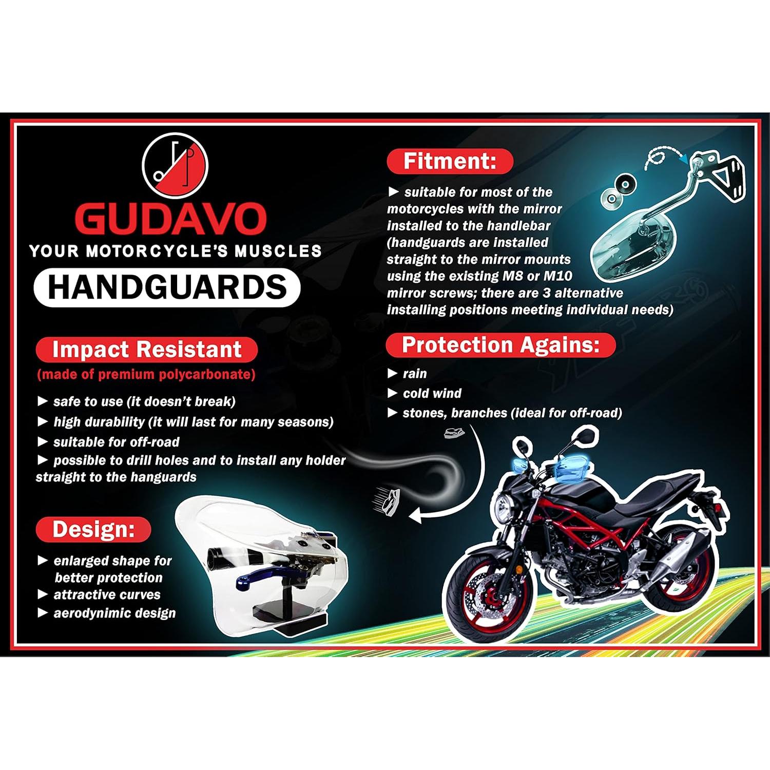 Deflectores de Viento para Manos GUDAVO 8mm 10mm Compatibles