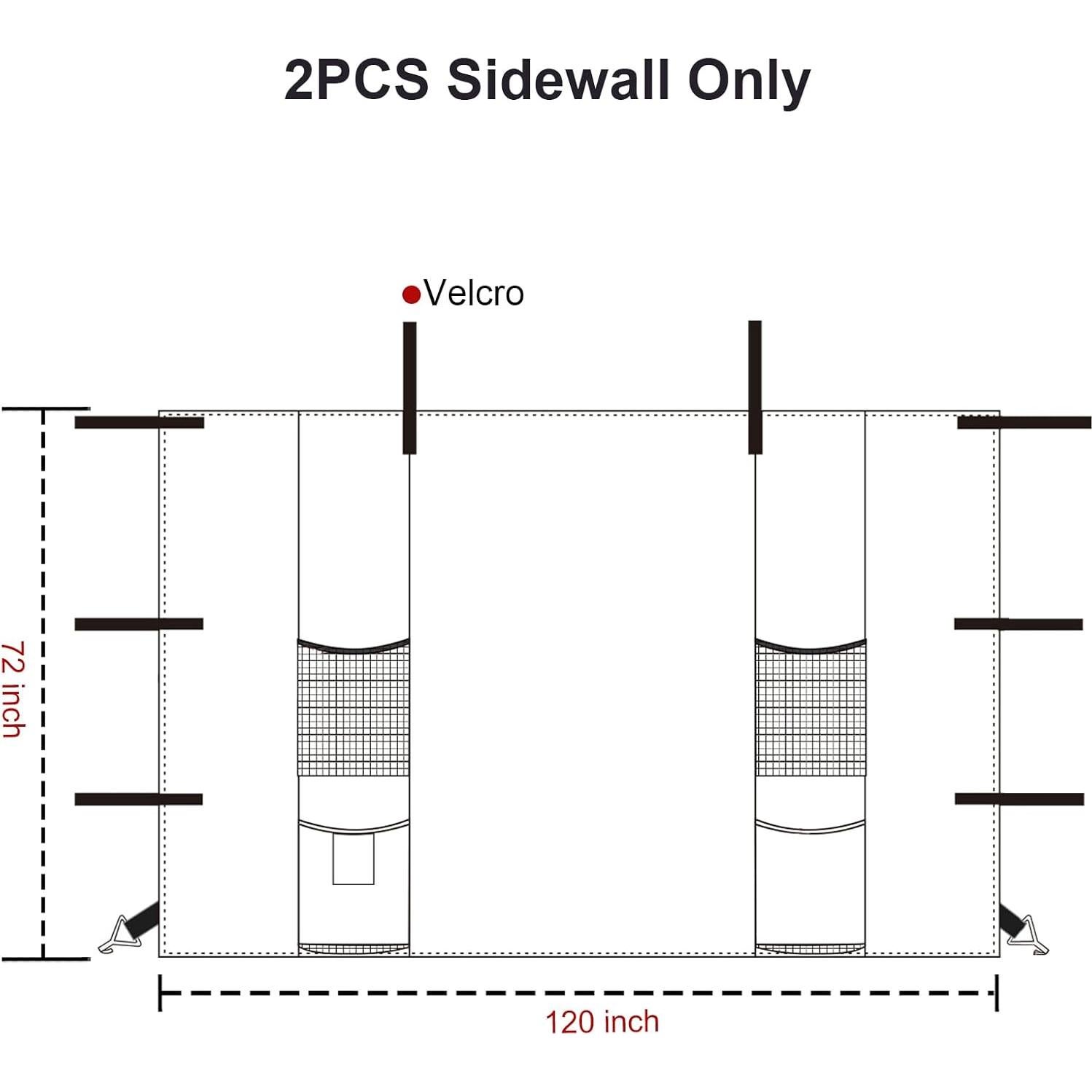 Paredes Laterales KAMPKEEPER 10x10 con 4 Bolsillos - Blanco