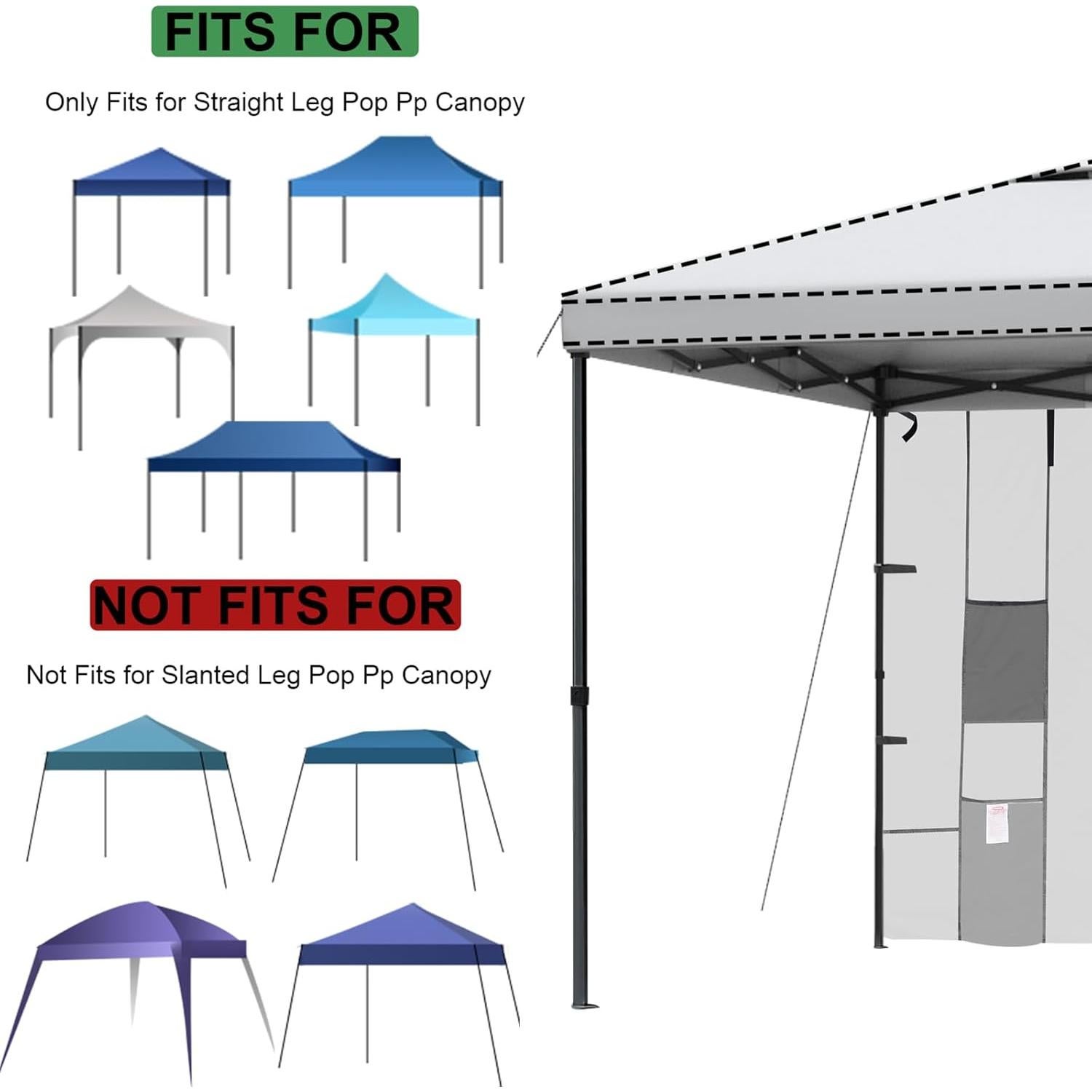 Paredes Laterales KAMPKEEPER 10x10 con 4 Bolsillos - Blanco