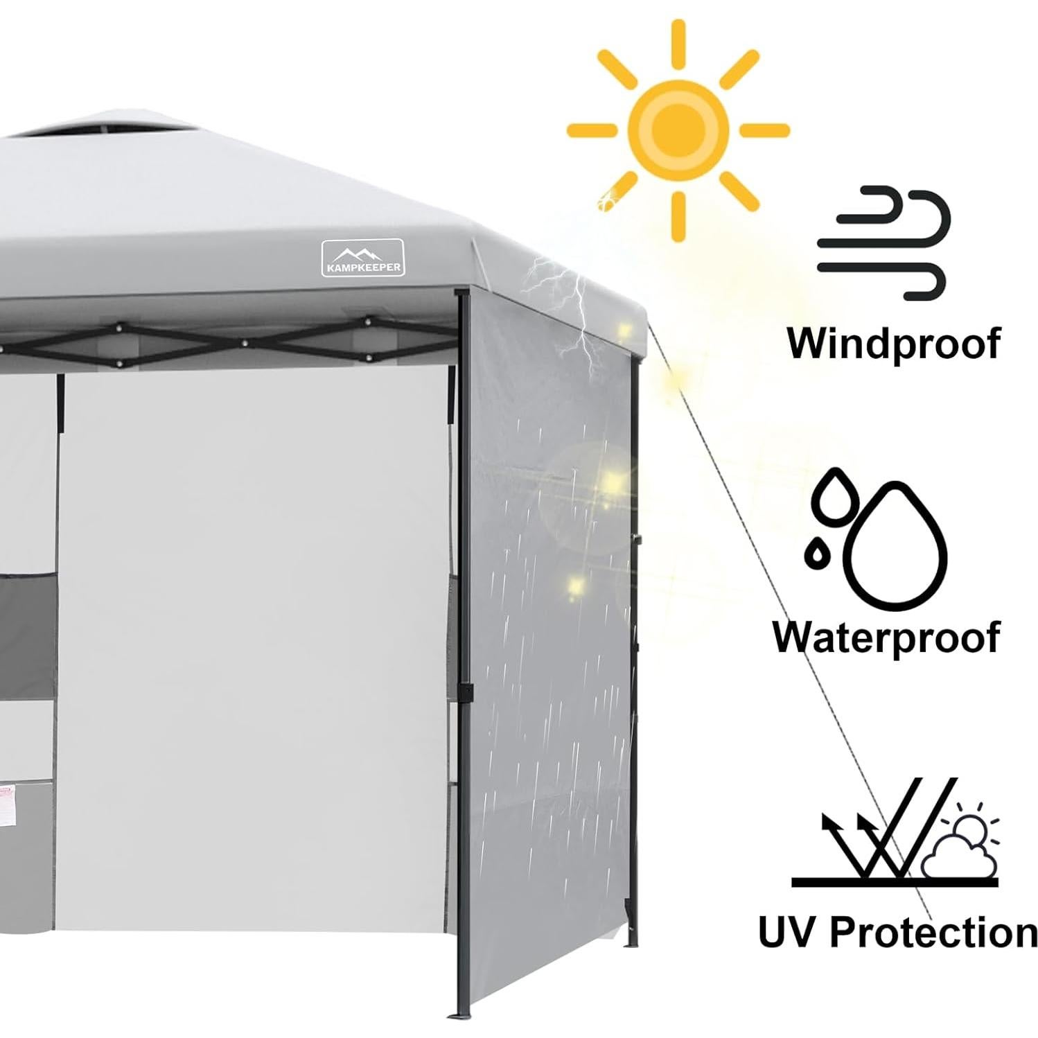 Paredes Laterales KAMPKEEPER 10x10 con 4 Bolsillos - Blanco