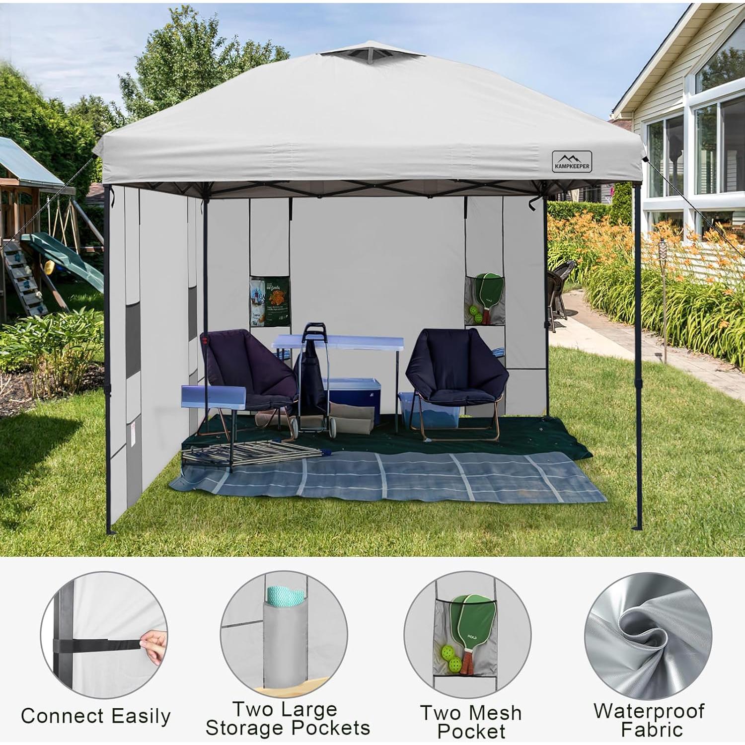 Paredes Laterales KAMPKEEPER 10x10 con 4 Bolsillos - Blanco