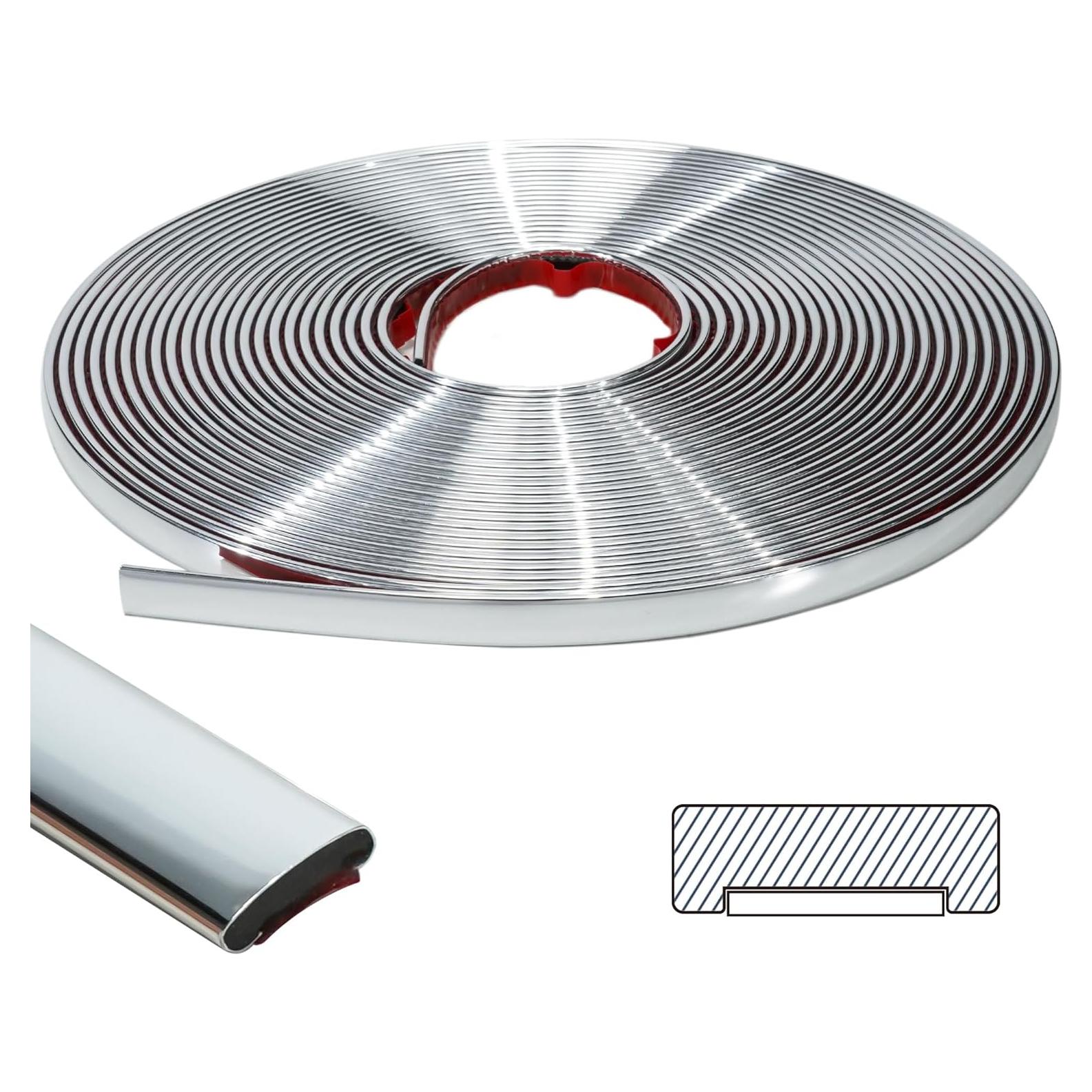 Moldura Autoadhesiva ZOWZOW 3m Flexible Impermeable Plata