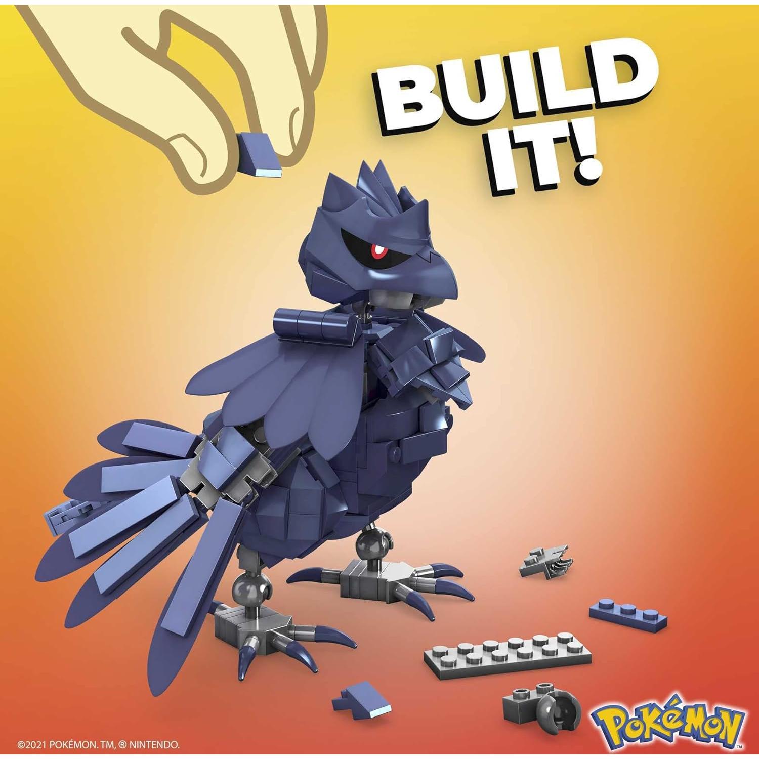 MEGA Corviknight Building Set With 340 Compatible Bricks and Pieces and Poké Ball, Toy Gift Set