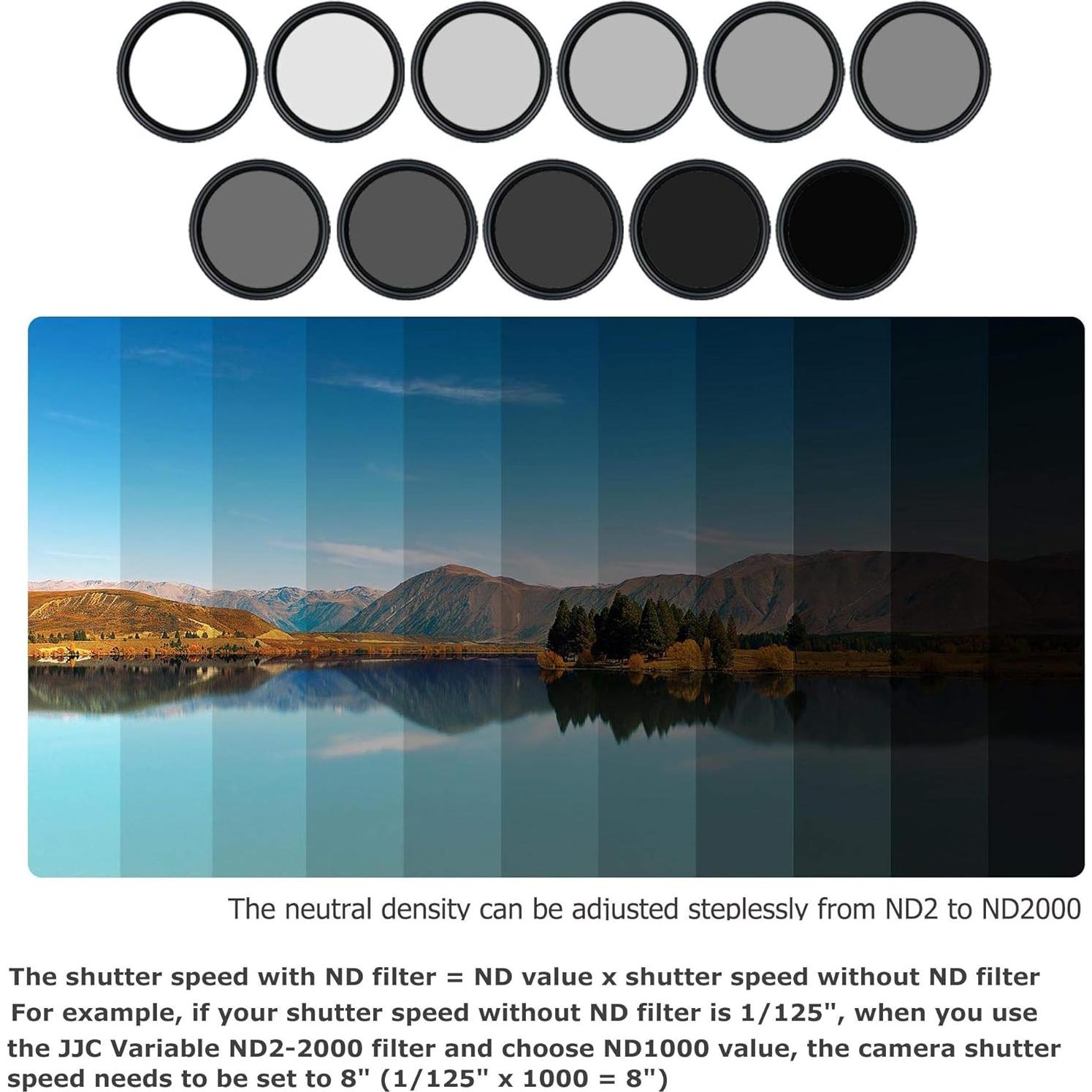 Filtro ND Variable JJC 40.5mm ND2-2000 para Cámaras Sony