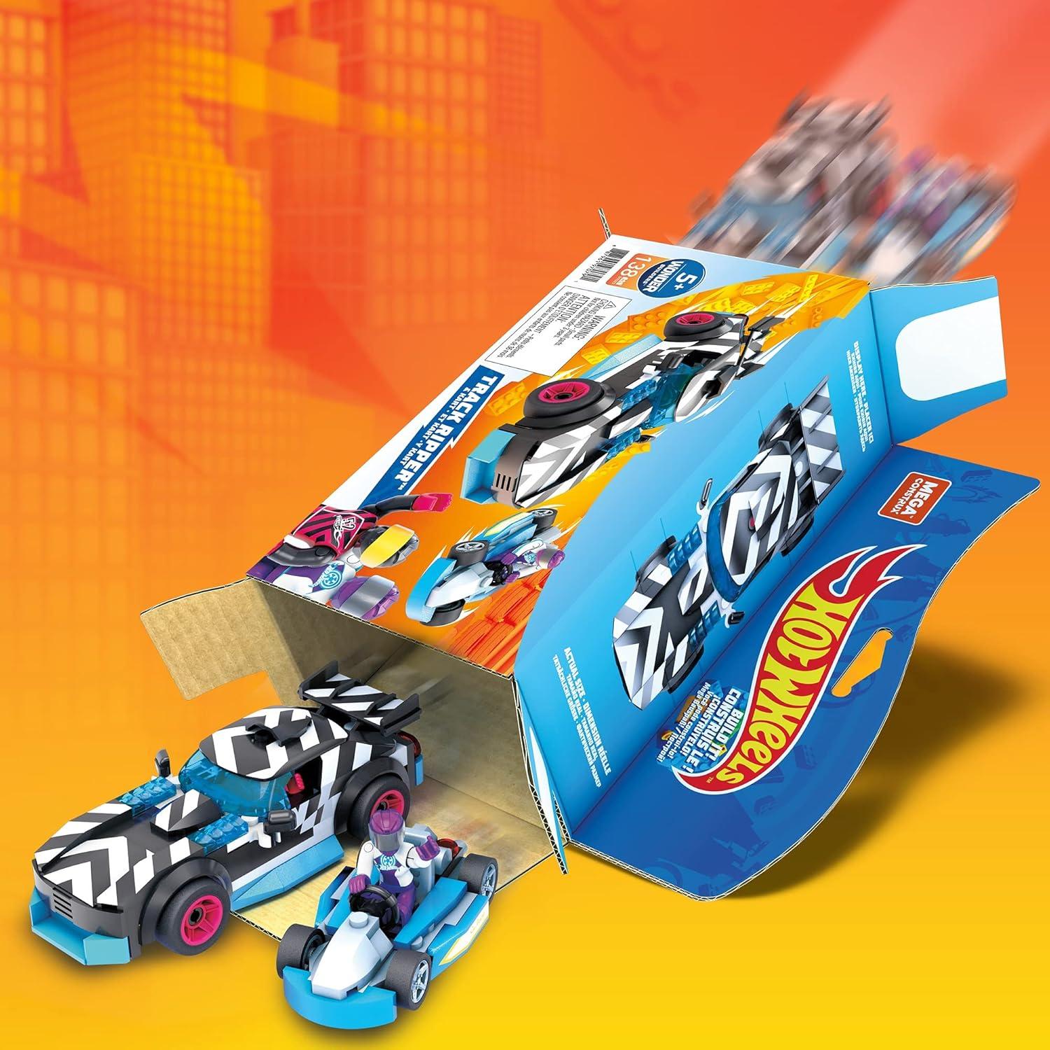 Set de Construcción Hot Wheels Track Ripper y Kart 218g
