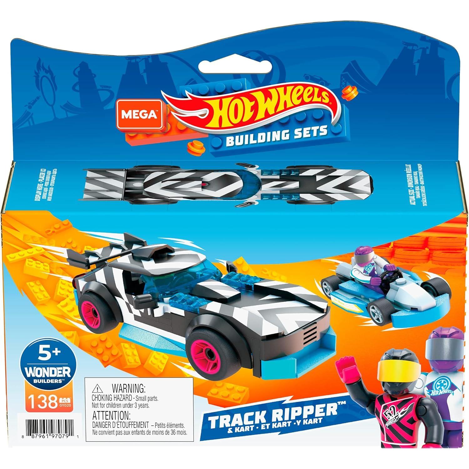 Set de Construcción Hot Wheels Track Ripper y Kart 218g