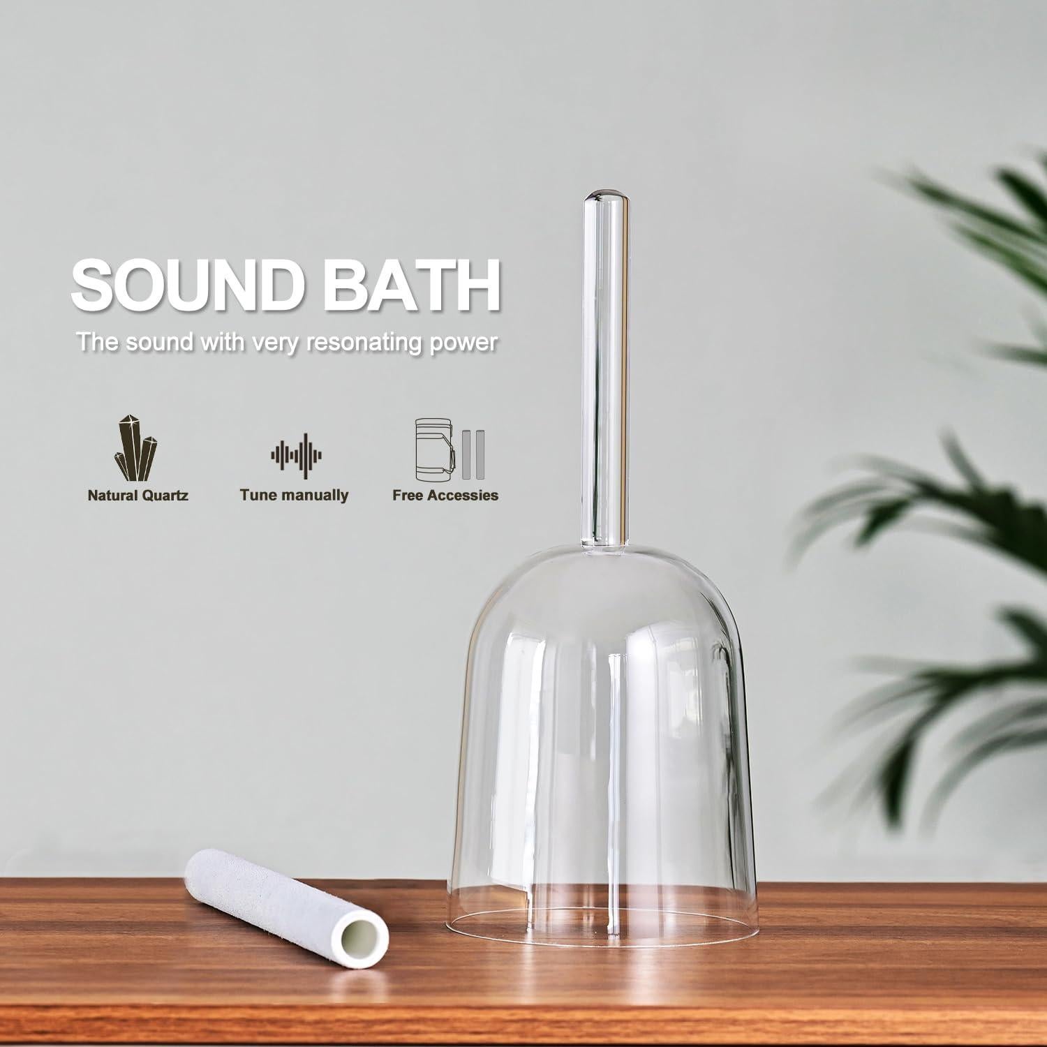 Cuenco de Cuarzo Cristal CVNC 15.24 cm Transparente + Bolsa y Martillo