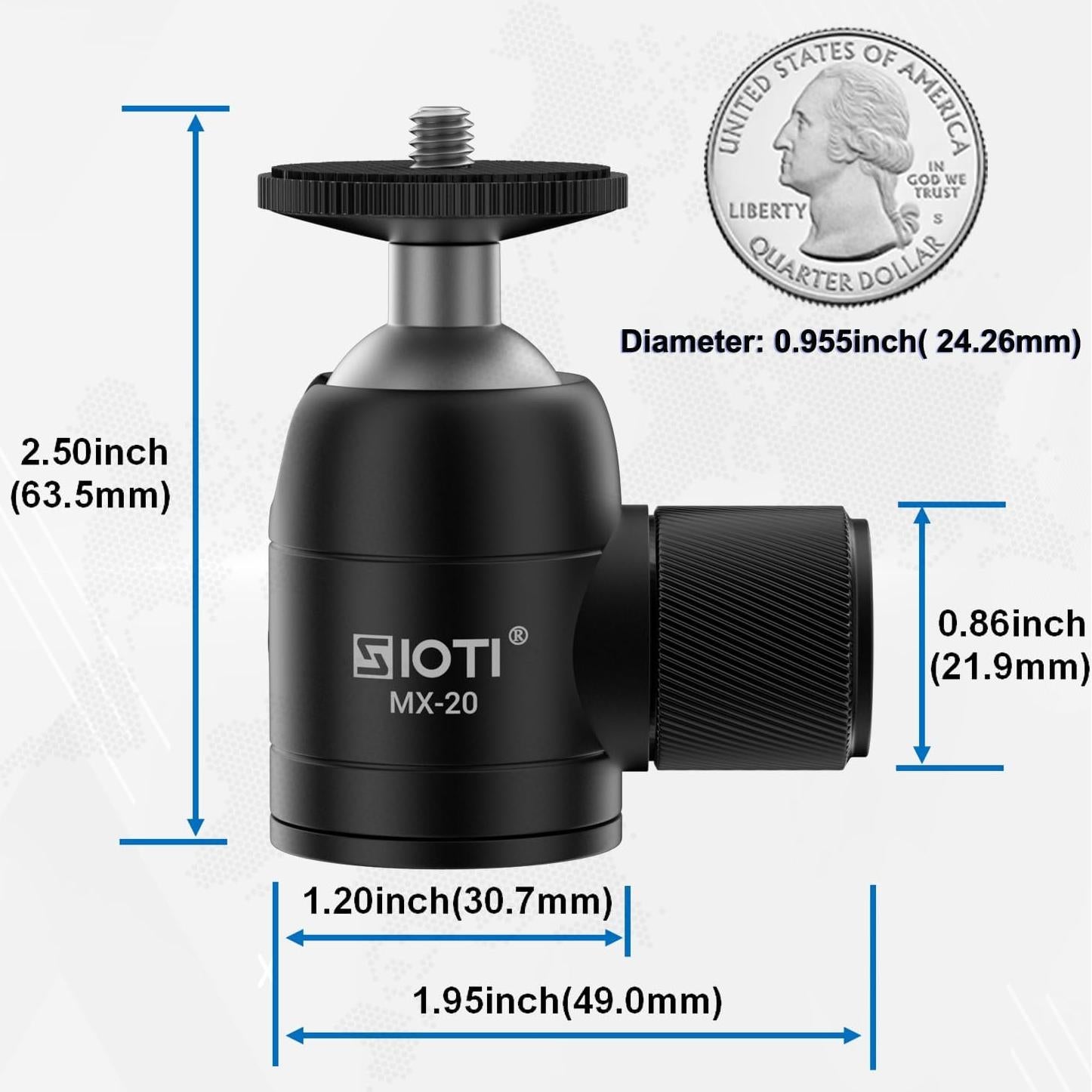 Cabezal de Bola Mini SIOTI 360° para Cámara y Teléfono