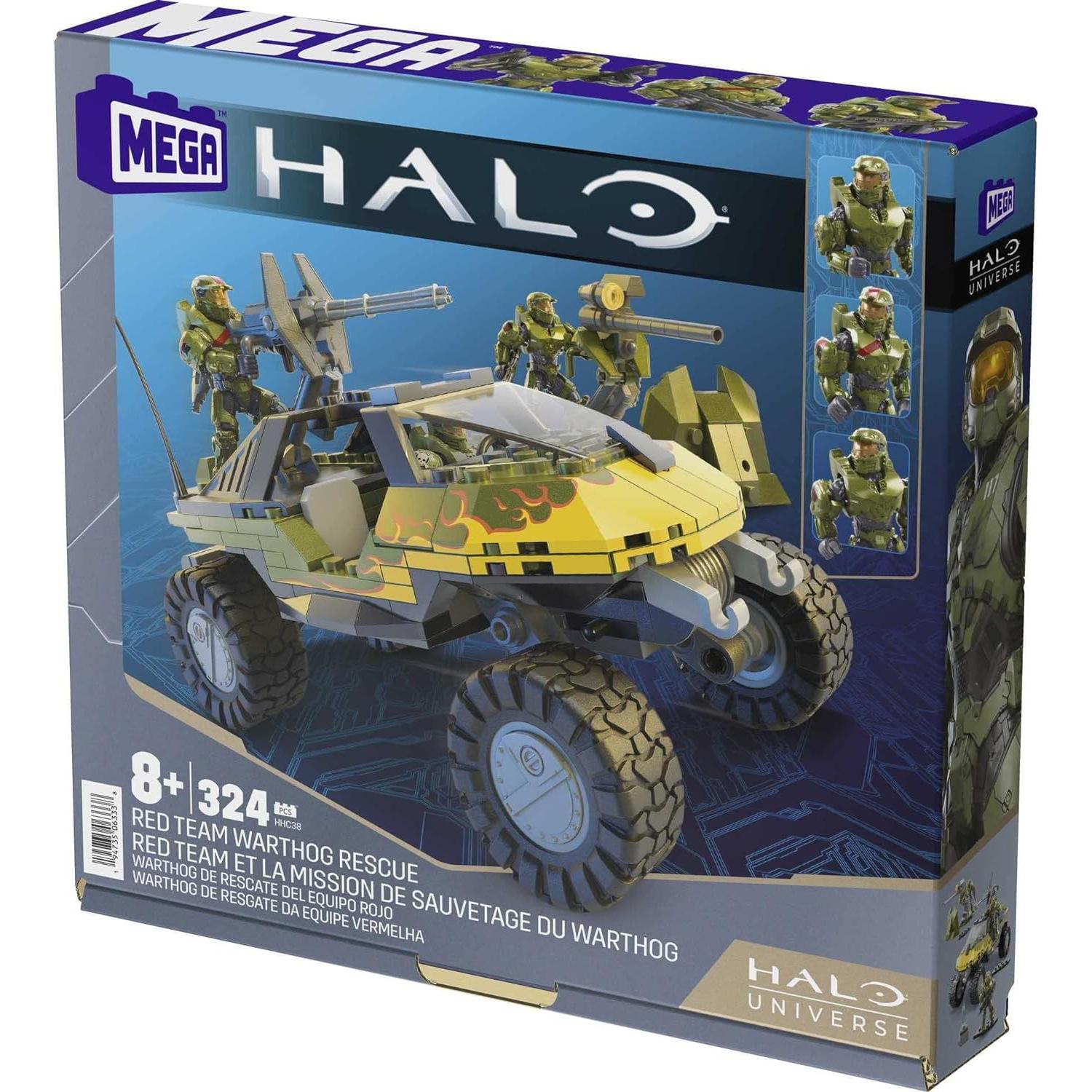 Mega Halo Warthog Rojo 324 Piezas con Figuras
