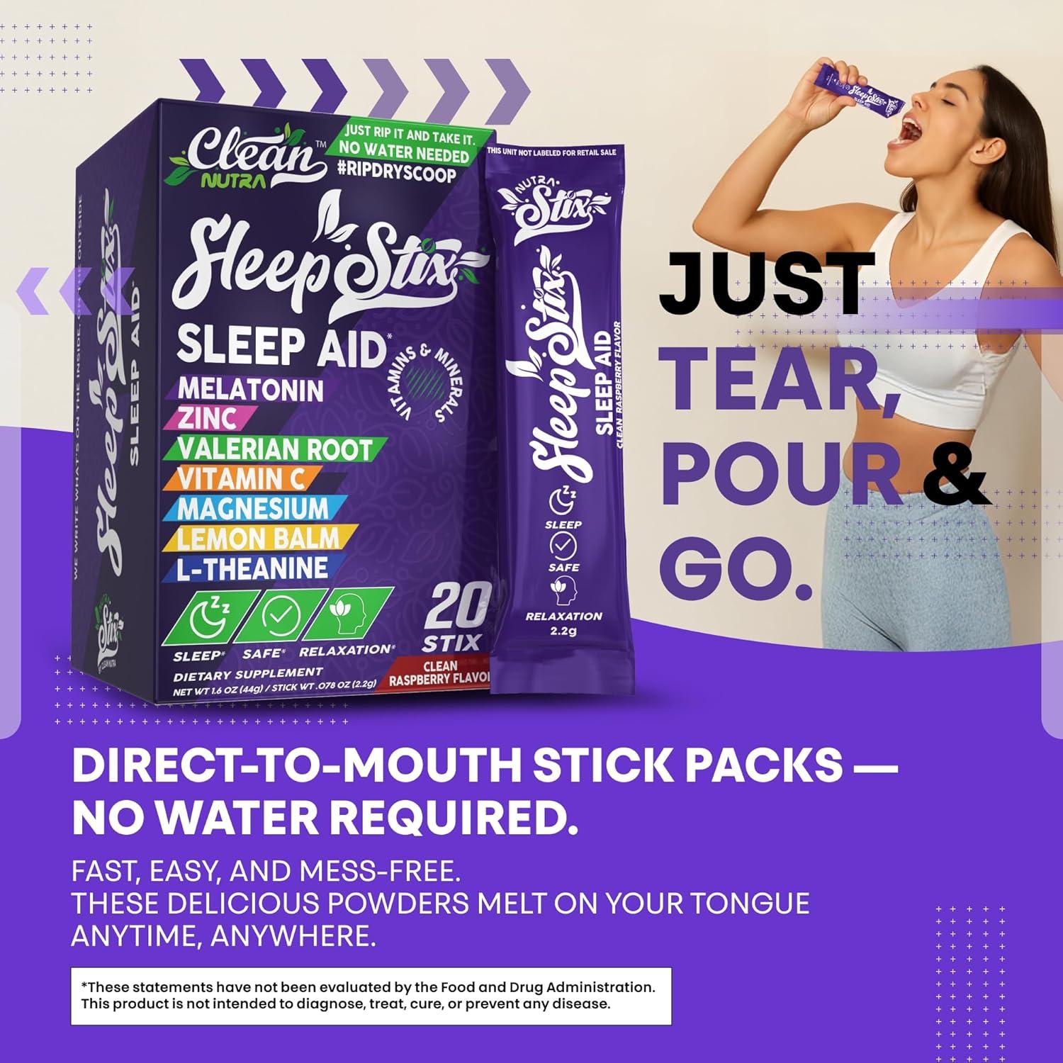 Polvo de Melatonina Clean Nutraceuticals 20 Stix 5 mg