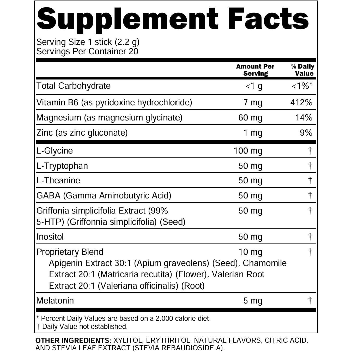 Polvo de Melatonina Clean Nutraceuticals 20 Stix 5 mg