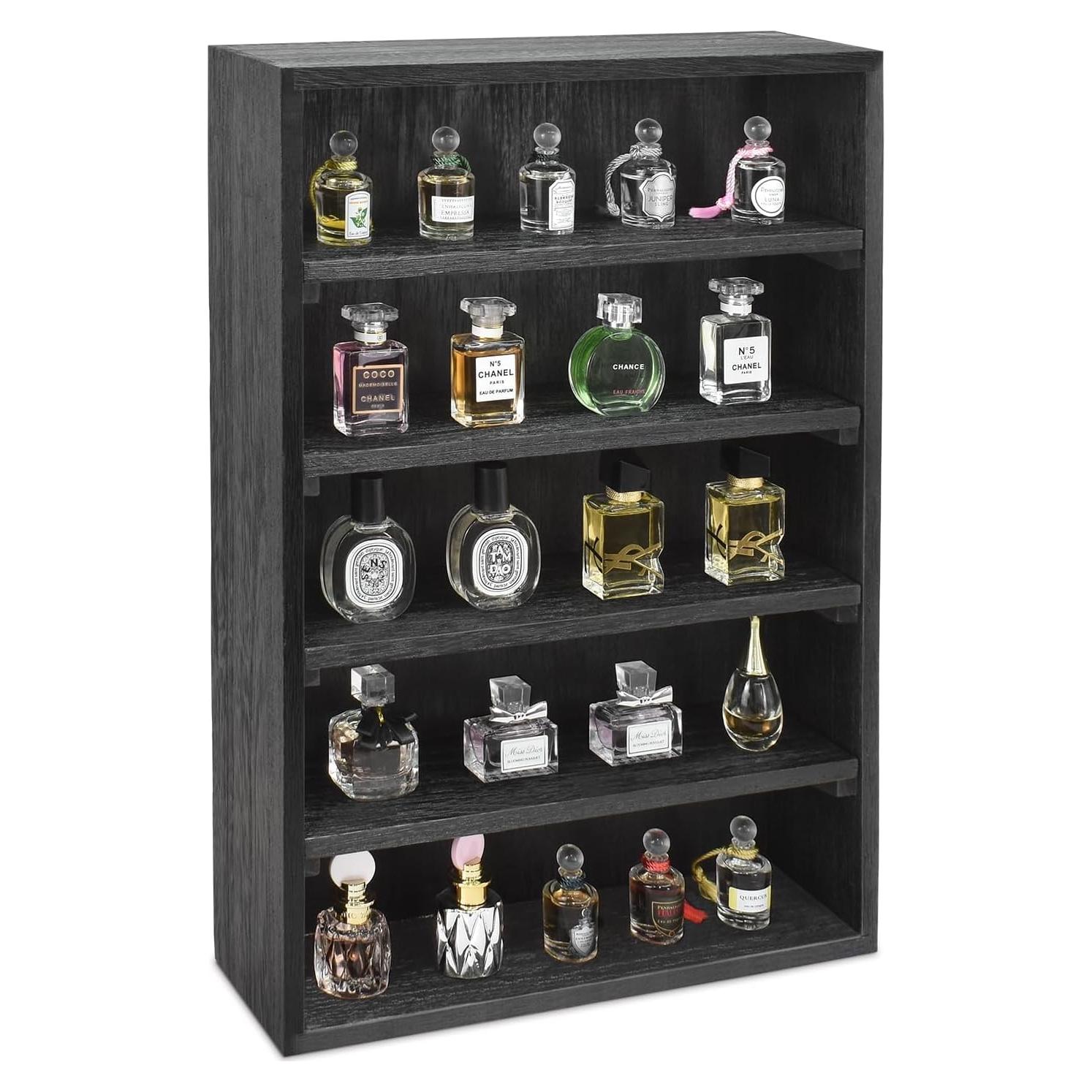 Estantería de Exhibición Ikee Design Madera Negra 5 Estantes Ajustables