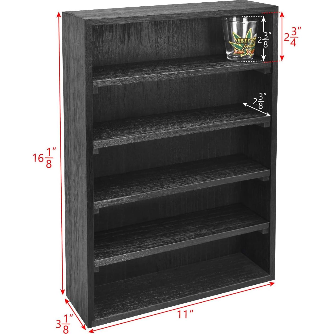 Estantería de Exhibición Ikee Design Madera Negra 5 Estantes Ajustables