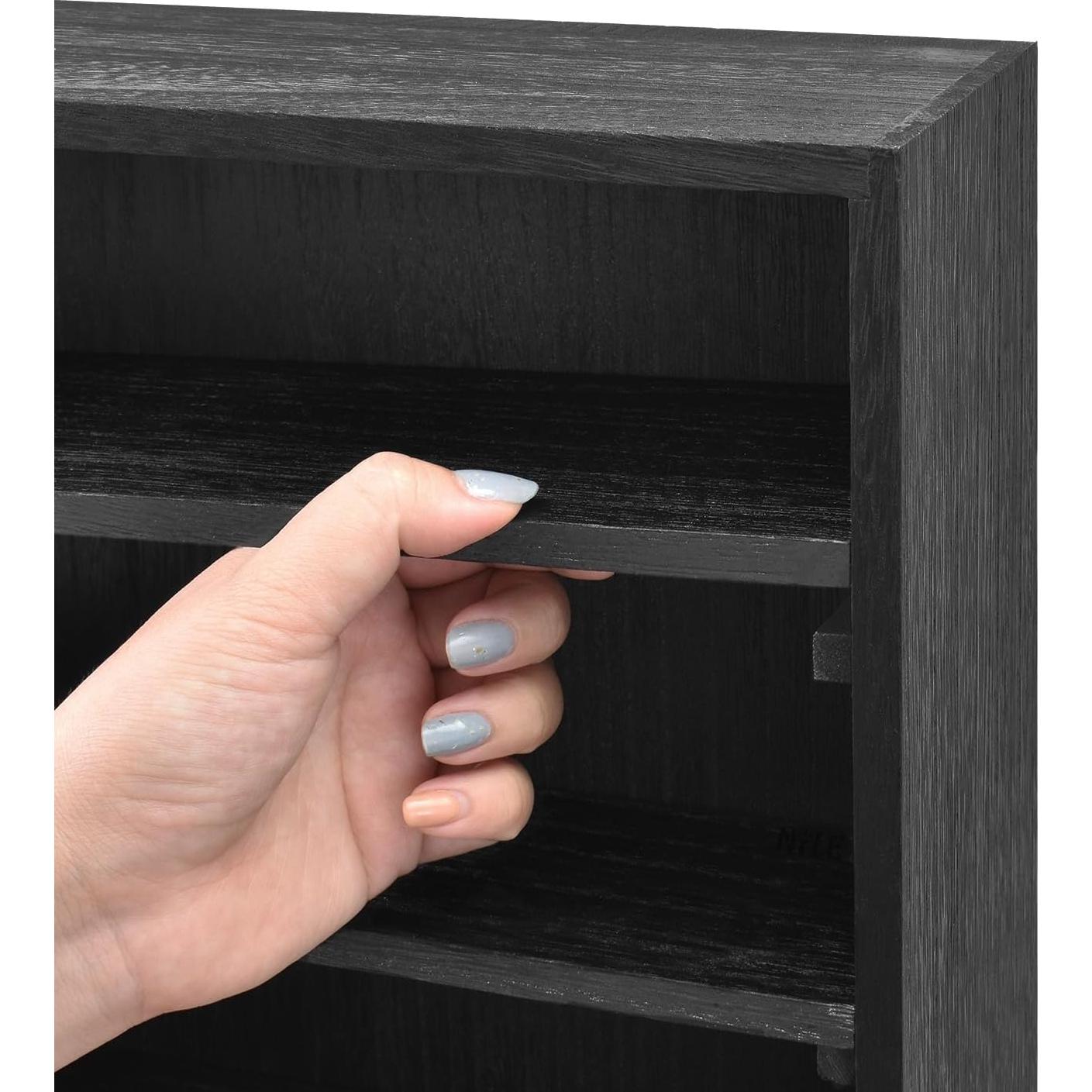 Estantería de Exhibición Ikee Design Madera Negra 5 Estantes Ajustables