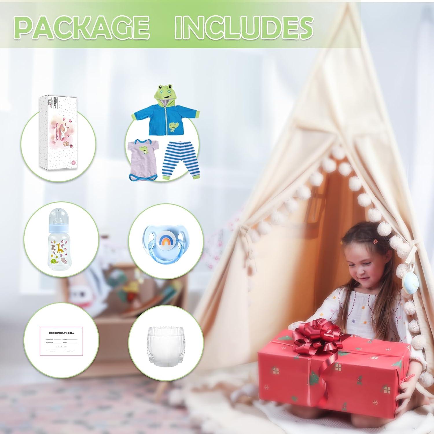 Muñeca Reborn Realista CHAREX Lucas 45 cm con Accesorios