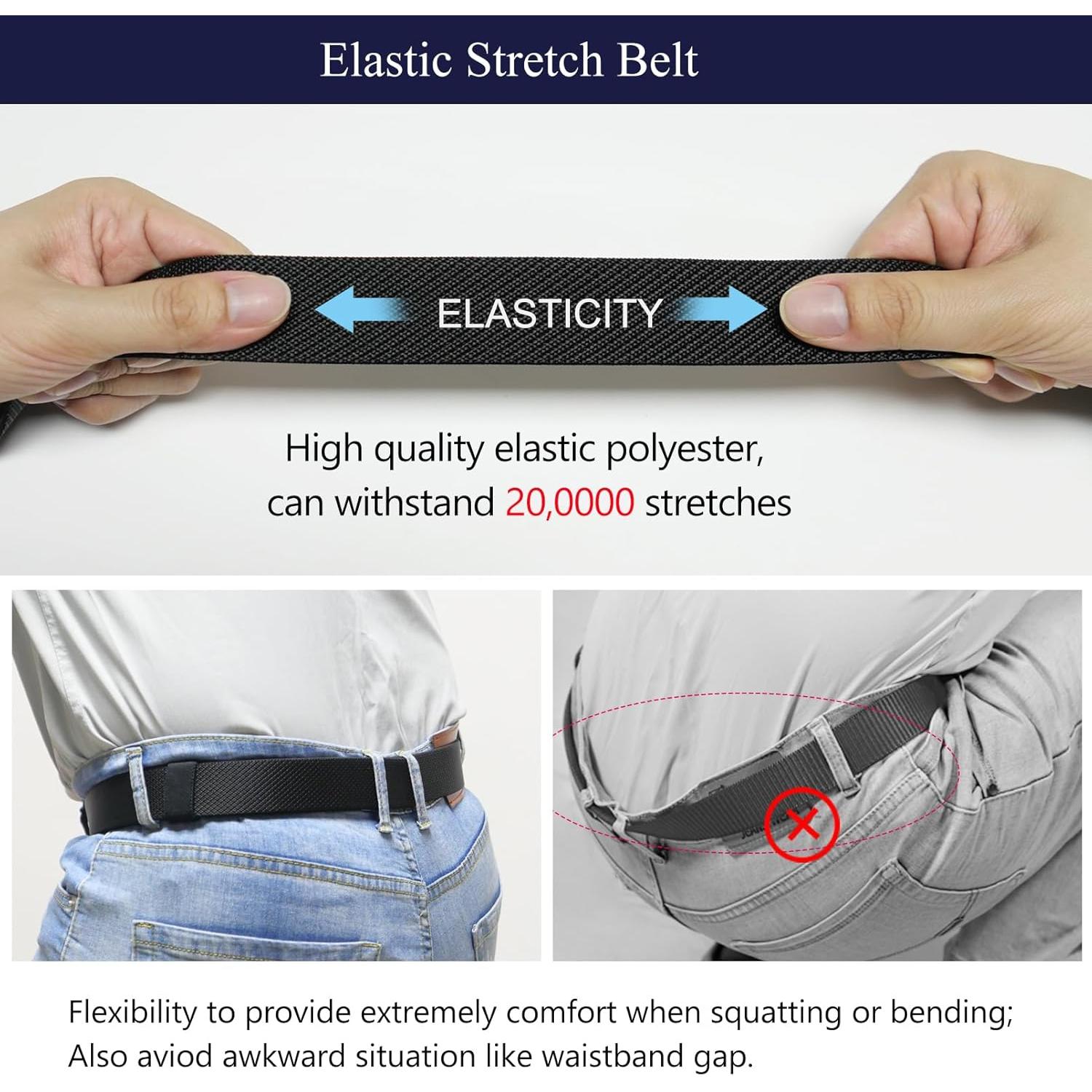 Cinturón Elástico Ratchet LionVII para Hombre 3.5 cm Ajustable