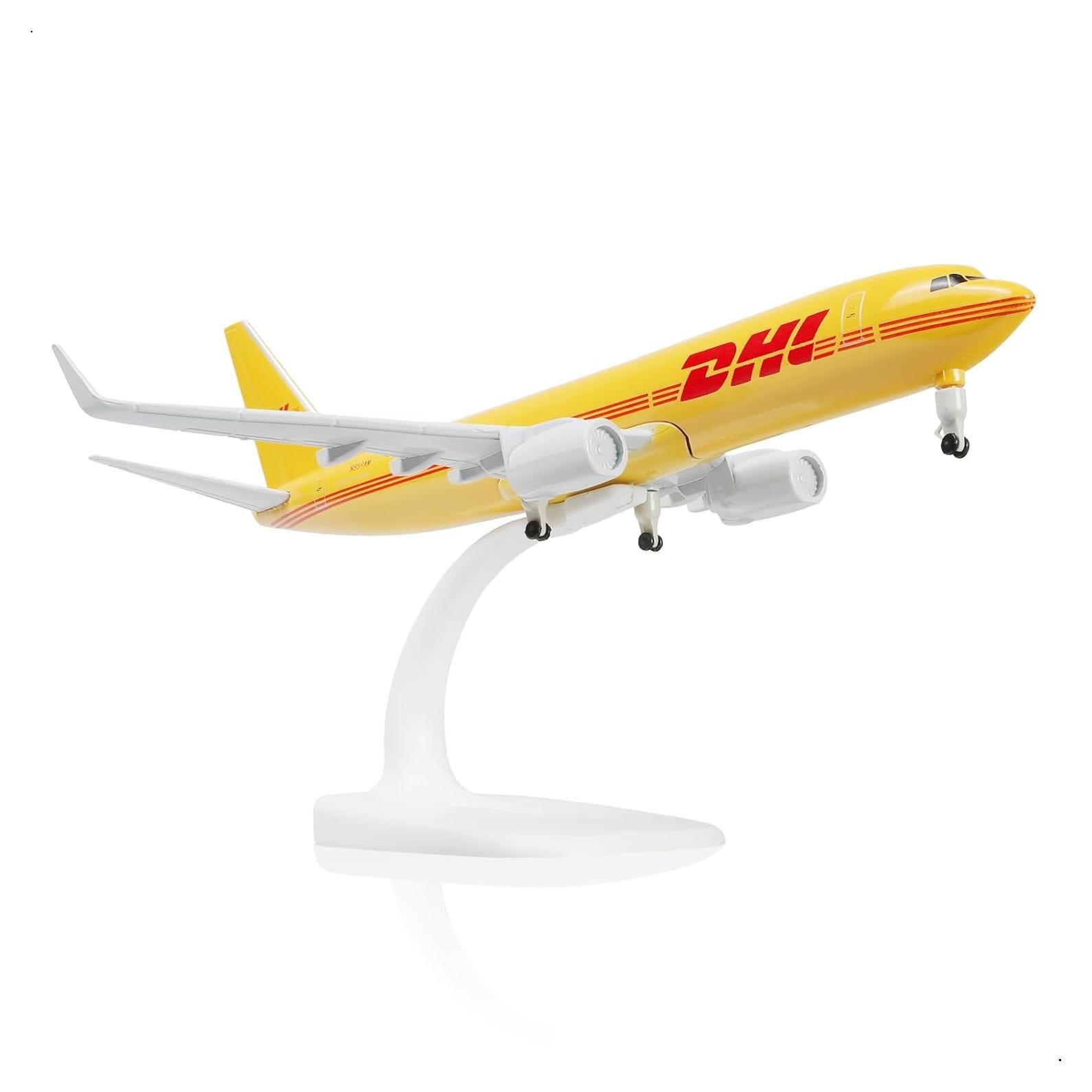 Modelo de avión DHL B737 1:300 con soporte 21 cm
