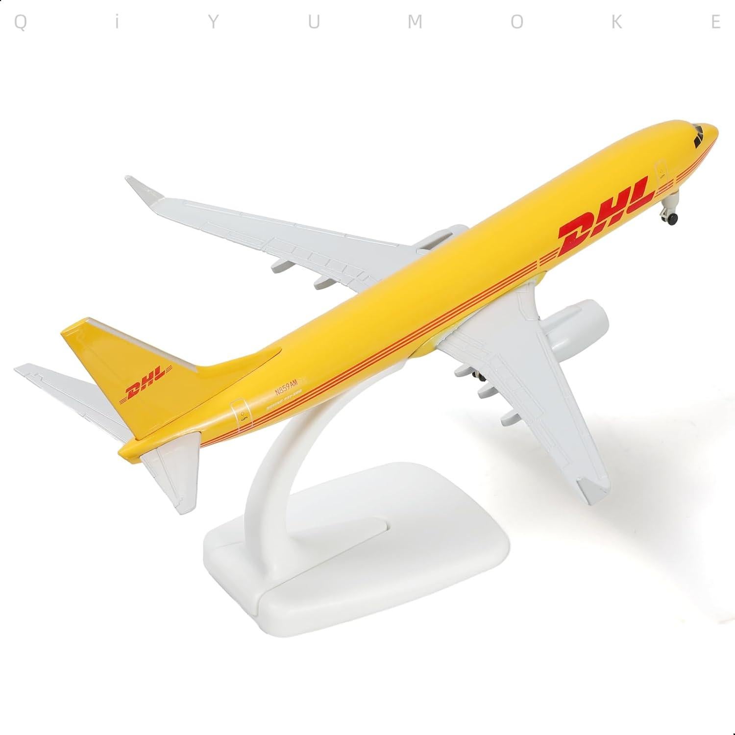 Modelo de avión DHL B737 1:300 con soporte 21 cm