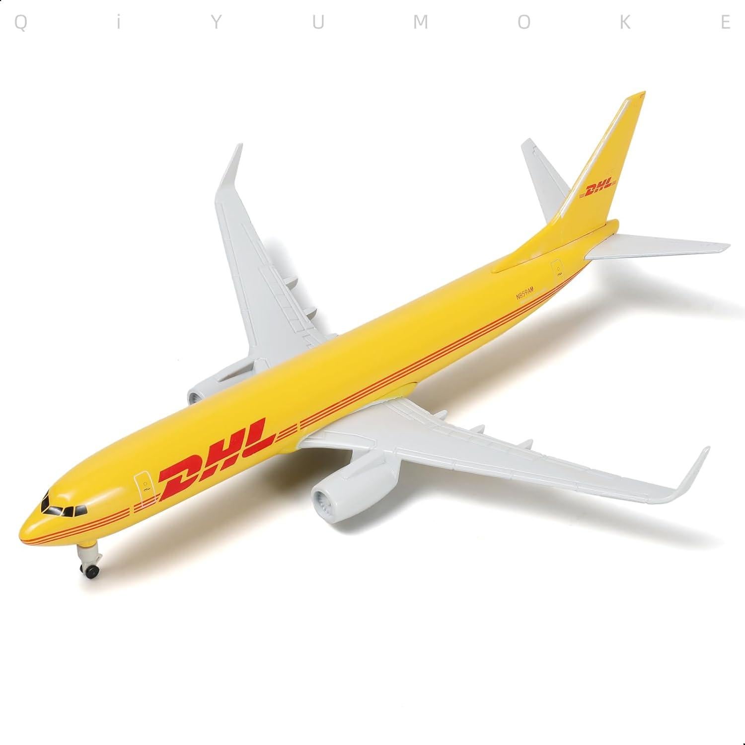 Modelo de avión DHL B737 1:300 con soporte 21 cm