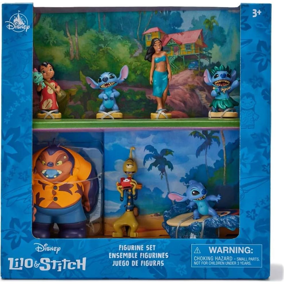 Conjunto de Figuras Lilo y Stitch Disney - 7 Piezas en Caja