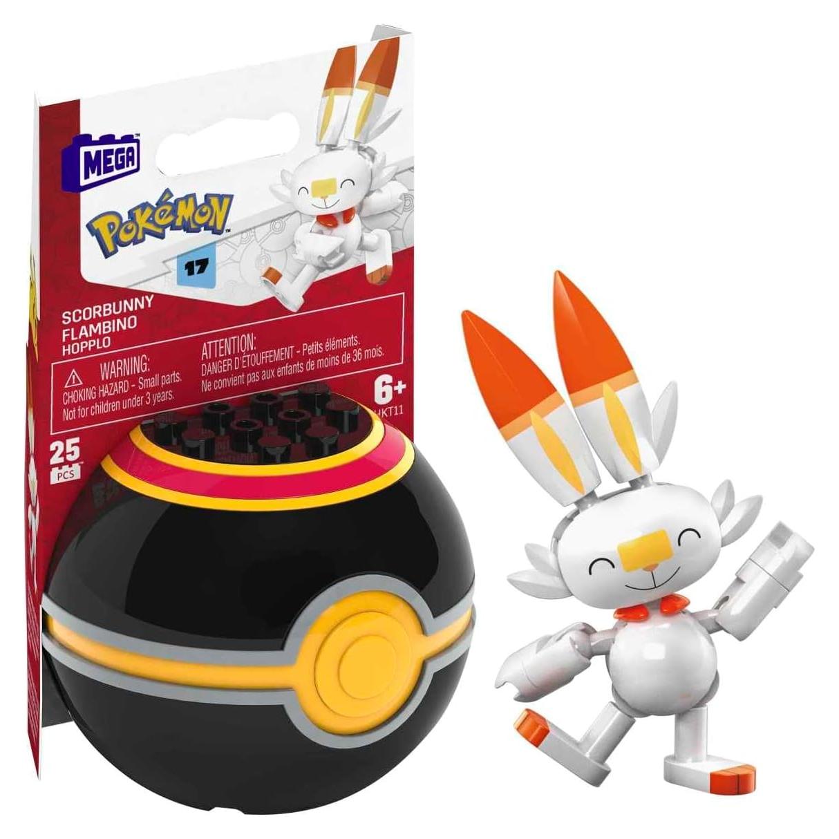 Mega Construx Pokemon Scorbunny con Poke Ball de Lujo
