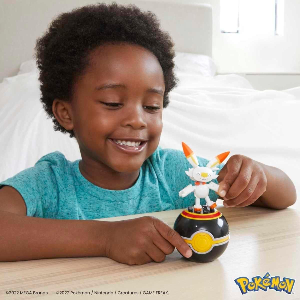 Mega Construx Pokemon Scorbunny con Poke Ball de Lujo