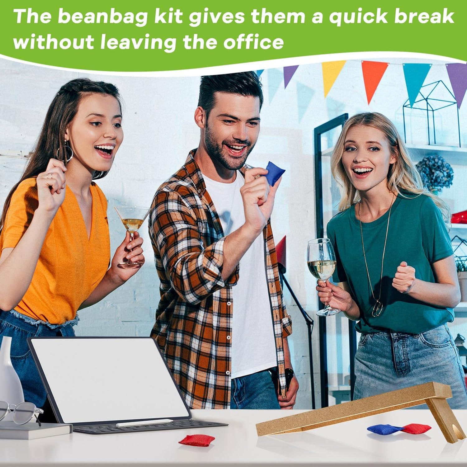 Juego de Cornhole Portátil Meooeck con 4 Tableros y 16 Bolsas