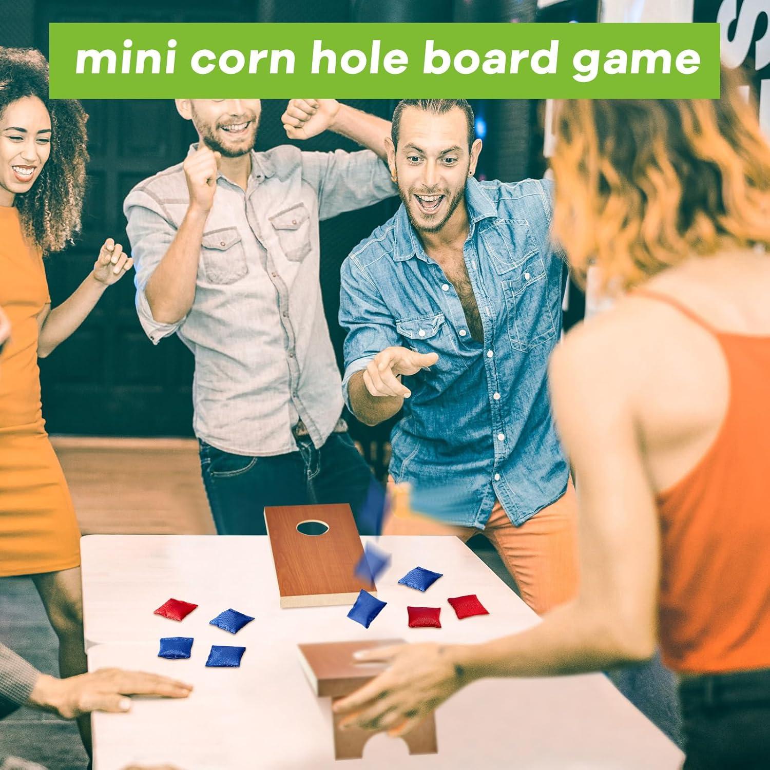 Juego de Cornhole Portátil Meooeck con 4 Tableros y 16 Bolsas