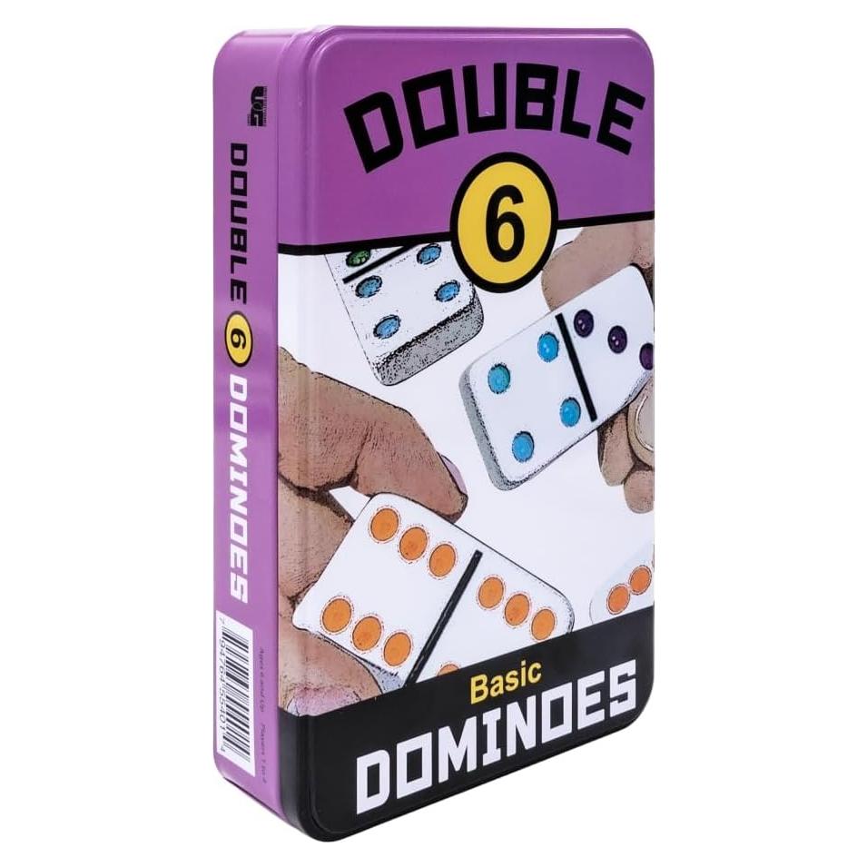 Juego de Dominó Doble 6 University Games en Lata de Viaje