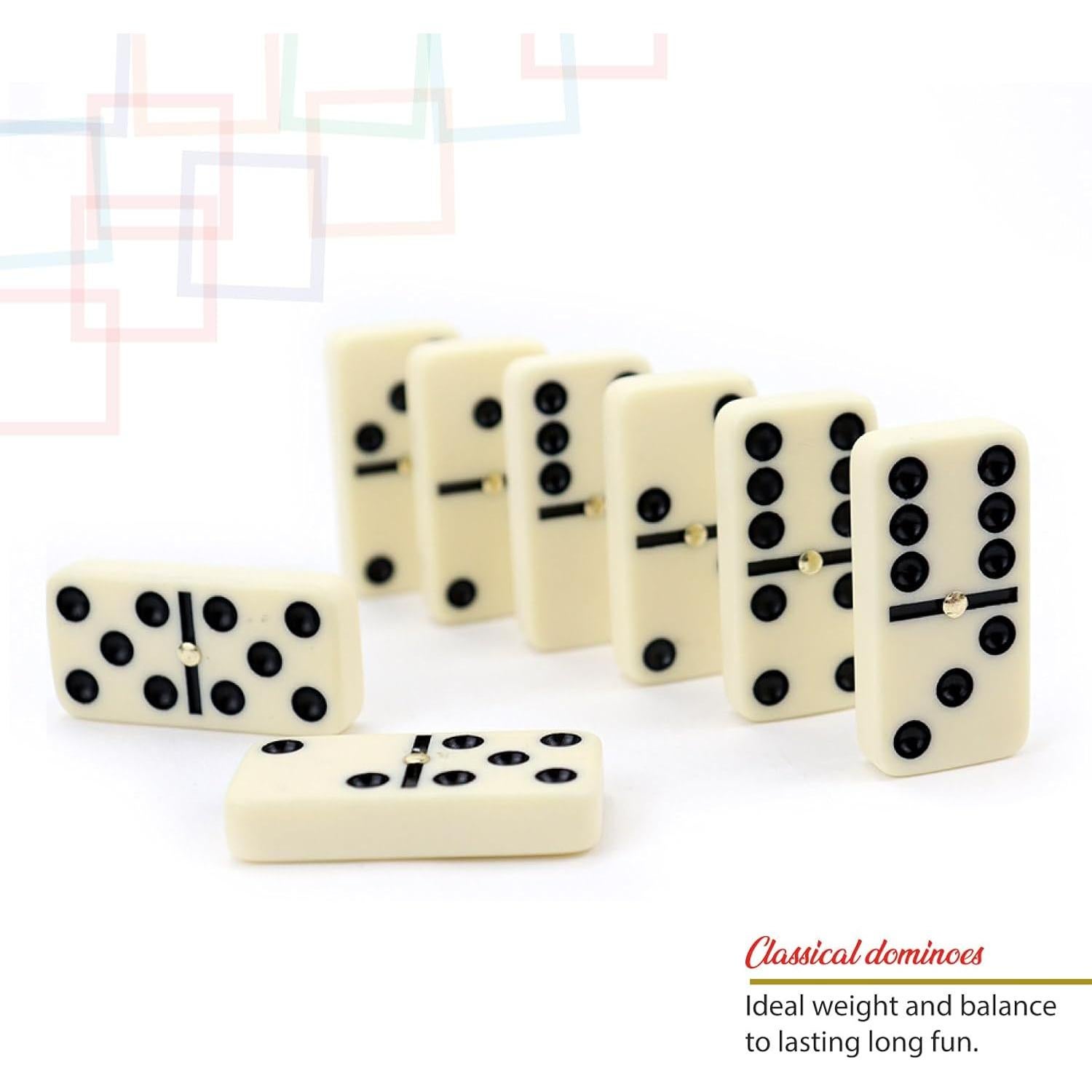 Juego de Damas Doble 6 ERLLE Premium con Estuche de Cuero