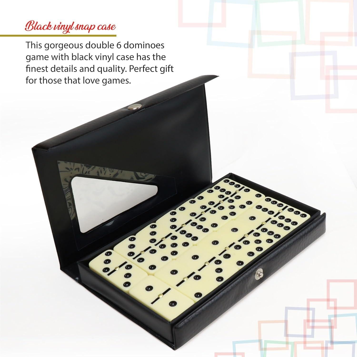 Juego de Damas Doble 6 ERLLE Premium con Estuche de Cuero