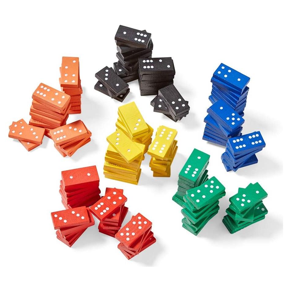 Juego de Dominó de Madera hand2mind - 6 Juegos de 28 Piezas