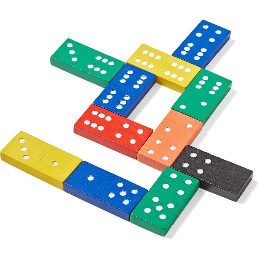 Juego de Dominó de Madera hand2mind - 6 Juegos de 28 Piezas