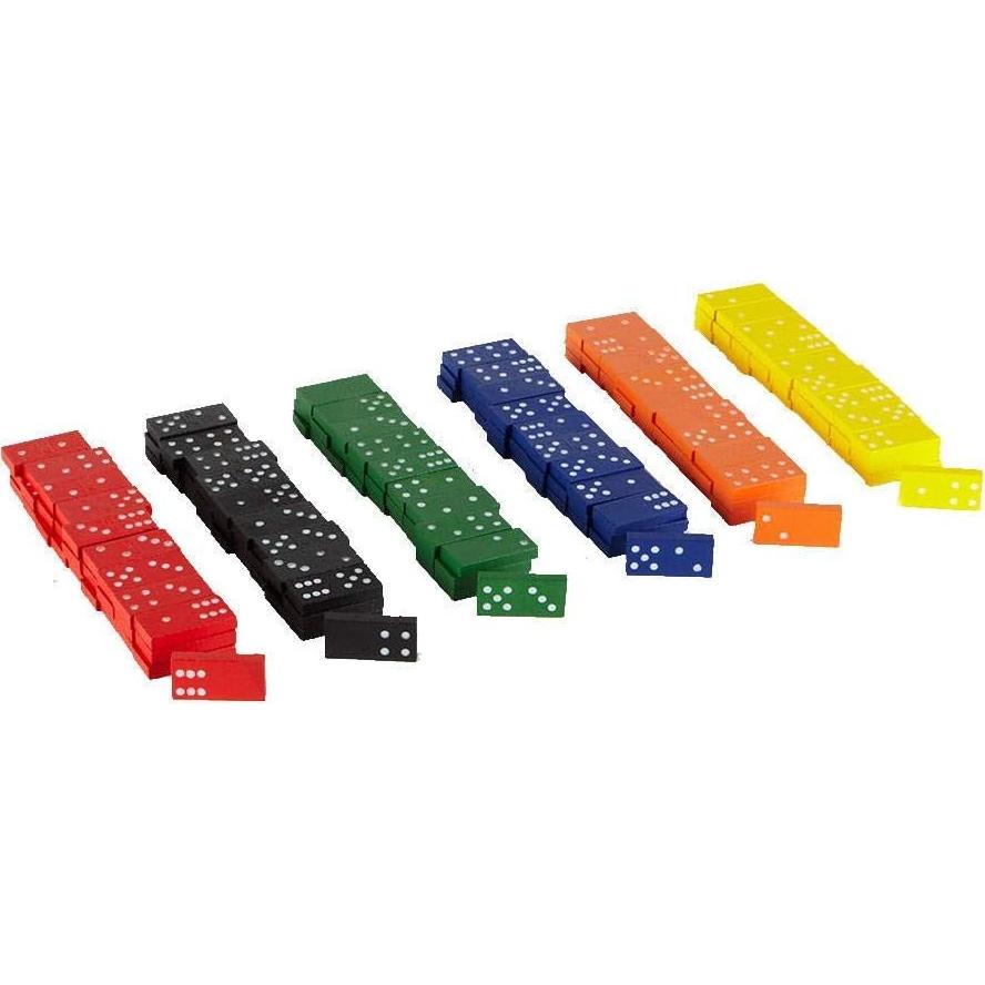 Juego de Dominó de Madera hand2mind - 6 Juegos de 28 Piezas