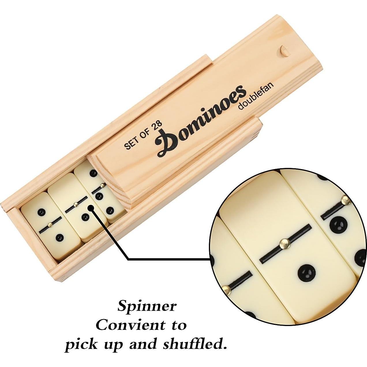 Juego de Dominó Doble 6 Doublefan con Caja de Madera 28 Fichas