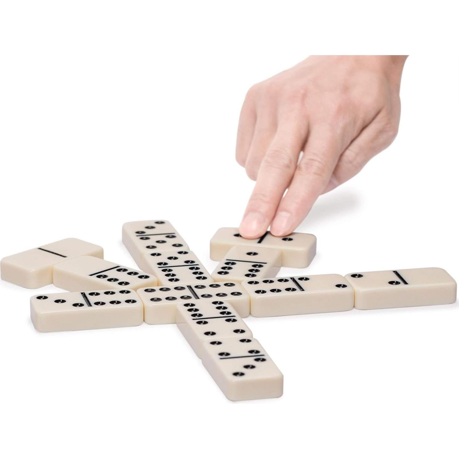Juego de Dominó Doble 6 Jumbo Yellow Mountain - 28 Fichas con Caja de Madera