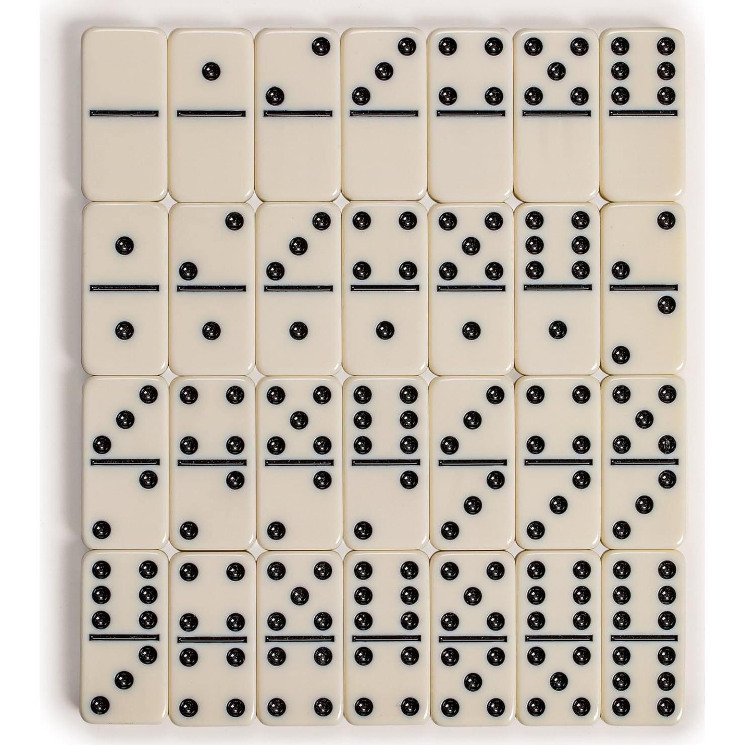 Juego de Dominó Doble 6 Jumbo Yellow Mountain - 28 Fichas con Caja de Madera